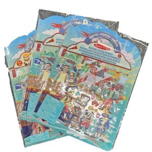Melissa and Doug Puffy Sticker Play Set Pirate 51 Stickers X3 Bundle